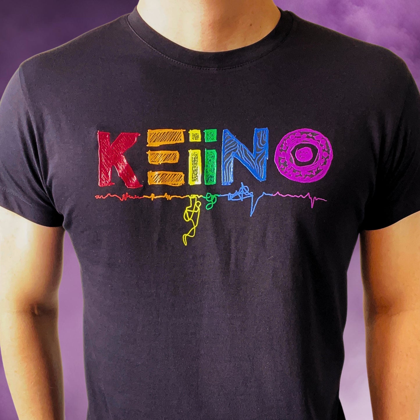 T-shirt with multicolour logo (black)