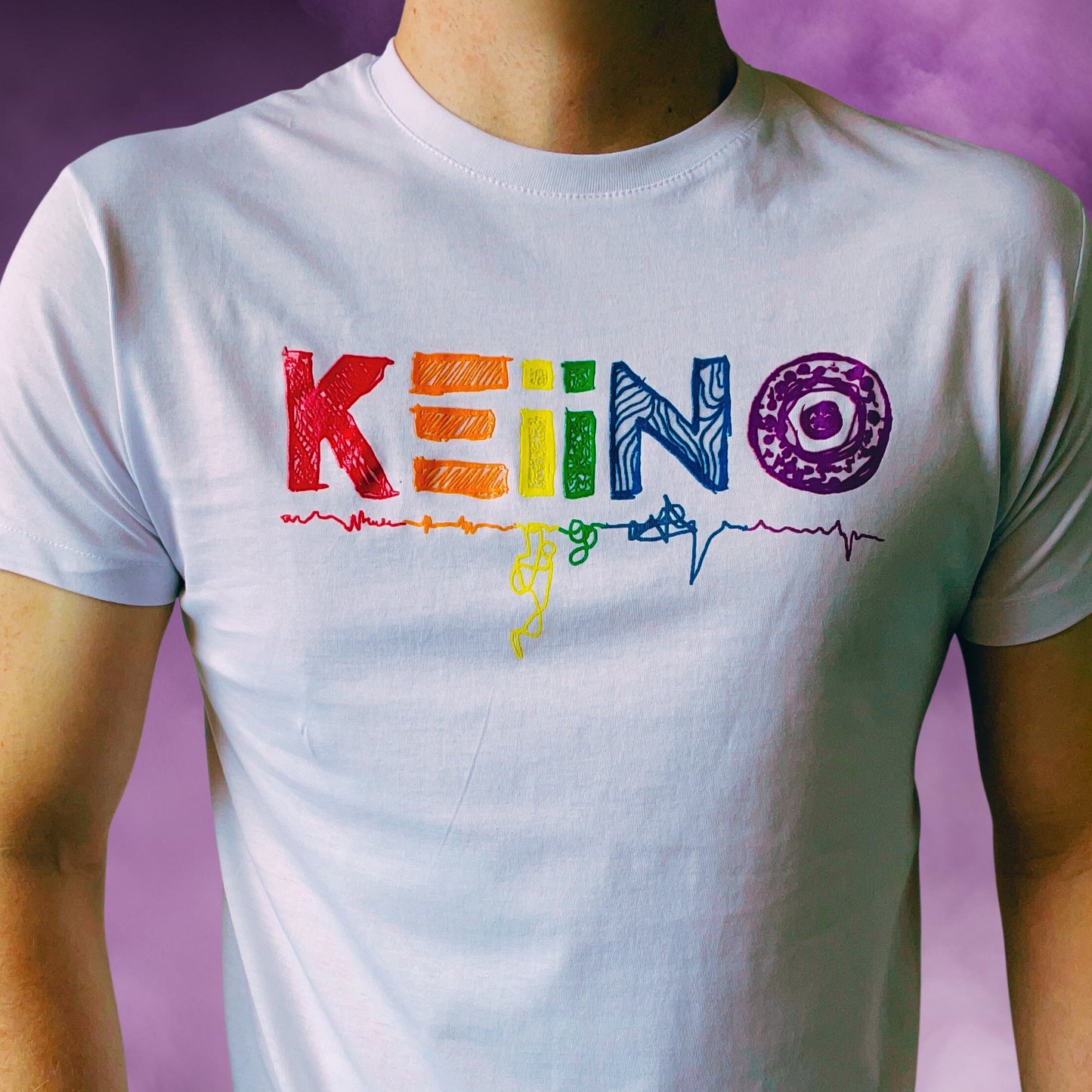 T-shirt with multicolour logo (white)